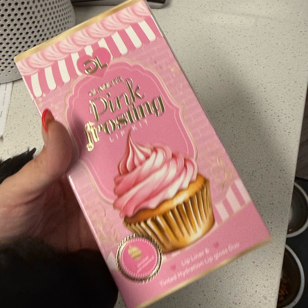 Too Faced Pink Frosting Lipstick with Cupcake Design